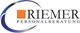 Logo von Riemer Personalberatung: Blauer Bogen, orange Quadrat, schwarzer Schriftzug.