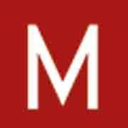 Rotes Quadrat mit weißem Buchstaben "M" in der Mitte.