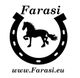 Logo mit Pferd im Hufeisen und Text "Farasi" über "www.Farasi.eu".