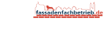 Logo von fassadenfachbetrieb.de mit Stadt-Silhouette und Ziegelstein-Muster in Rot.