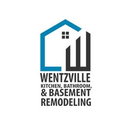 Logo: House outline with text "Wentzville Kitchen, Bathroom, & Basement Remodeling."