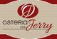 Logo con testo "Osteria da Jerry" su sfondo beige, con dettagli rossi.