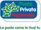 Logo Poste Private Nazionale: buste verdi e testo "Le poste come le Vuoi tu".