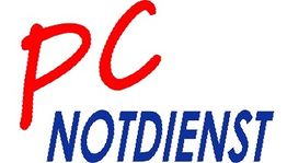 Text: "PC NOTDIENST" in Rot und Blau.