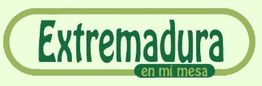 Texto verde en fondo claro: "Extremadura en mi mesa".