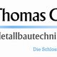 Logo von "Thomas Classen Metallbautechnik" mit blauem Licht und drei blauen Kreisen.