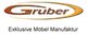 Logo mit Schriftzug "Gruber" und Text "Exklusive Möbel Manufaktur" darunter.