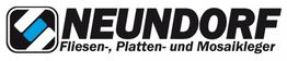 Logo von Neundorf, Fliesen-, Platten- und Mosaikleger, mit stilisierten Kacheln links.