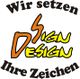 Logo mit Text "Wir setzen Ihre Zeichen" und bunter Schrift "Design".