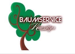Ein stilisierter Baum mit dem Text "Baumservice Klausnitzer" in geschwungener Schrift.