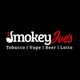 "Smokey Joe's logo with text: Tobacco, Vape, Beer, Lotto on black background."