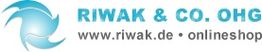 Logo von RIWAK & CO. OHG mit Webadresse www.riwak.de und dem Wort "Onlineshop".