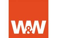Rotes Logo mit weißem Text "W&W".