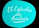 Texto "El Estudio de Andrés" en fondo verde azulado.