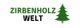 Logo: Der Text "ZIRBENHOLZ WELT" mit einem grünen Tannenbaum-Symbol rechts daneben.
