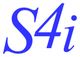 Testo blu "S4i" su sfondo bianco.