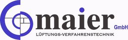 Logo von Maier GmbH, Lüftungs-Verfahrenstechnik mit blauem und schwarzem Design.