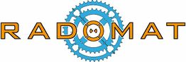 Das Logo zeigt "RADOMAT" in Orange vor einem blauen Zahnrad.