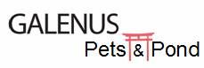 Text: "GALENUS Pets & Pond" mit rotem Symbol in der Mitte.