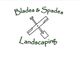Blades & Spades Landscaping logo with crossed mower blade and spade.