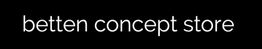Schwarzer Hintergrund mit weißem Text: "betten concept store".