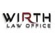 Logo of Wirth Law Office with stylized red "R" and shadowed text effect.