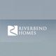 Logo of Riverbend Homes with a stylized river icon on a gray background.