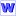Blaues "W"-Symbol auf weißem Hintergrund, das Microsoft Word-Logo darstellend.