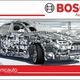 Automobile formata da componenti elettronici Bosch in un ambiente high-tech.
