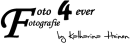 Logo für "Foto 4 ever Fotografie" von Katharina Heinen mit stilisiertem Schriftzug.
