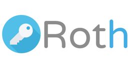 Logo mit einem blauen Schlüssel in einem Kreis und dem Wort "Roth" in Grau und Blau.