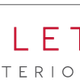 Logo di Galetti Interiors con testo in rosso e grigio su sfondo nero.