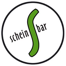 Logo mit grünem S auf weißem Hintergrund, beschriftet mit „scheinbar“.