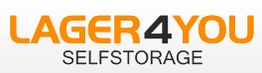 "Lager4You-Logo in Orange und Schwarz, darunter steht 'Selfstorage' in Schwarz auf weißem Hintergrund."