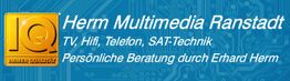 Herm Multimedia Ranstadt Werbung mit den Worten: TV, Hifi, Telefon, SAT-Technik und Beratung.
