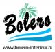 Logo van Bolero Interieur met palmboom en blauwe golven. Website: www.bolero-interieur.nl