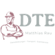 Mann mit Kappe, Schriftzug "DTE Matthias Rau", Dienstleistungen, Transport, Eventservice.