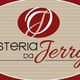 Logo con testo "Osteria da Jerry" su sfondo beige, con dettagli rossi.