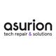 Asurion logo with text: "tech repair & solutions" in black and purple.