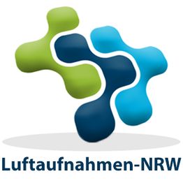 Logo mit grünen und blauen Elementen, darunter steht "Luftaufnahmen-NRW".