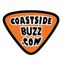 Orange triangular logo with "Coastside Buzz .com" in bold white letters.