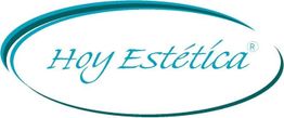 Logo azul de "Hoy Estética" en un óvalo con líneas curvas alrededor.