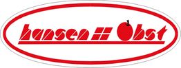 Logo: Roter Text "Hansen Obst" mit Apfelsymbol auf weißem Hintergrund in ovalem Rahmen.