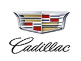 Cadillac logo with a crest above the brand name in cursive script.
