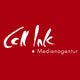 Rotes Logo mit weißem Text "CM Ink Medienagentur".