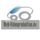 Logo mit grauem Text „Web-Videoproduktion.de“ und blau-grauen grafischen Elementen.