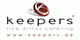 Logo von Keepers, einem Cateringservice für feine Getränke, mit Website www.keepers.de.