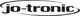 Schwarzes Logo mit der Aufschrift "jo-tronic" und geschwungenem Bogen oben und unten.