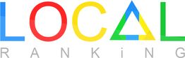 Bunte Buchstaben "LOCAL" mit "A" als Dreieck, darunter kleiner "RANKING".