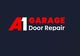 Text reads: "A1 Garage Door Repair" in red and white on a dark blue background.